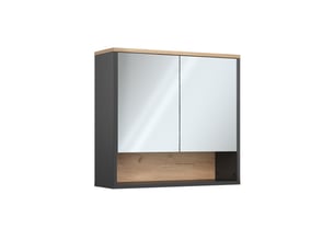 Vicco armoire de toilette, noirchêne viking, 70x65cm à 2 portes