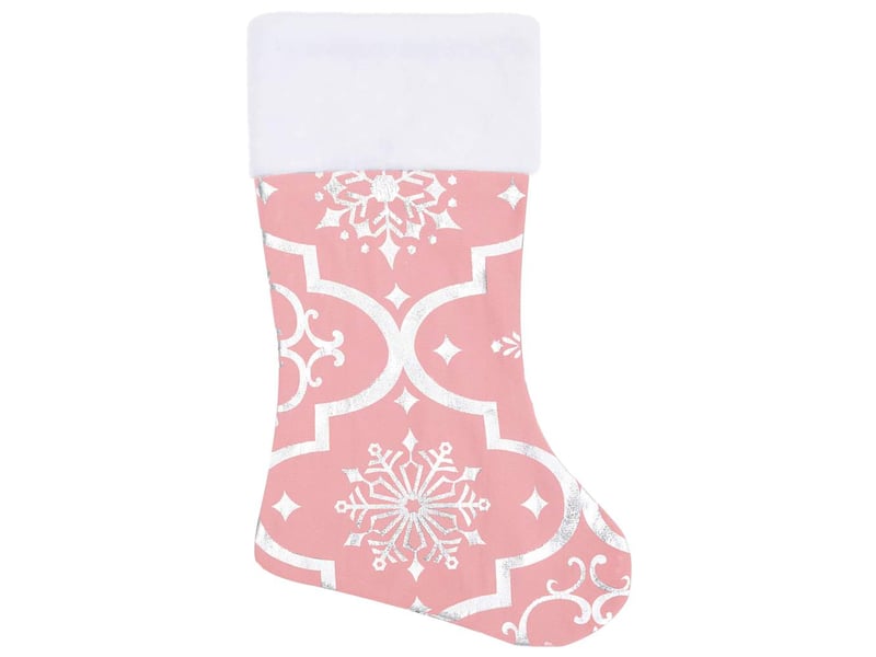  Jupe de sapin de noël de luxe avec chaussette rose 150 cm tissu  - Conforama D