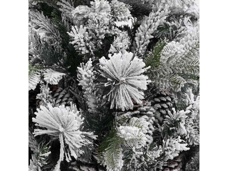  Sapin de noël, arbre de noël à flocons de neige et pommes de pin 225 cm pvc et pe  - Conforama C