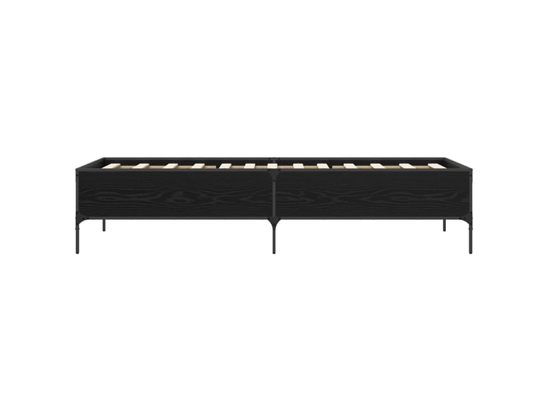 Lit simple- lit adulte - cadre de lit chêne noir 80 x 200 cm bois d'ingénierie - Conforama D