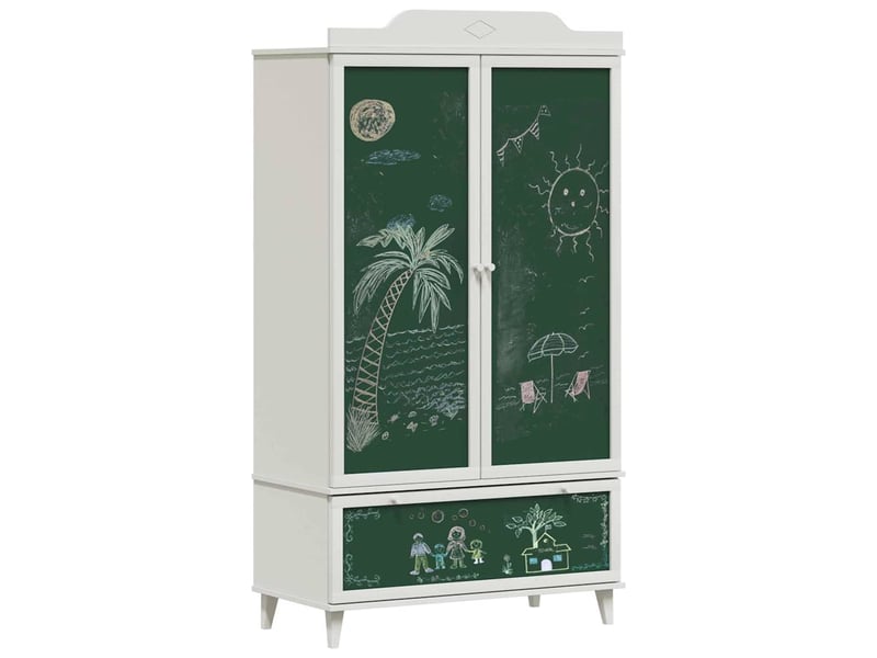  Armoire de rangement créatif pour enfants roros blanc 90x45x165 cm  - Conforama C
