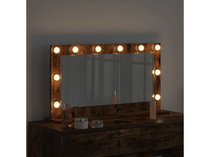 Miroir de vanité, miroir de coiffeuse chêne fumé 80 x 45 x 18 cm rectangulaire cf62760 - Conforama C