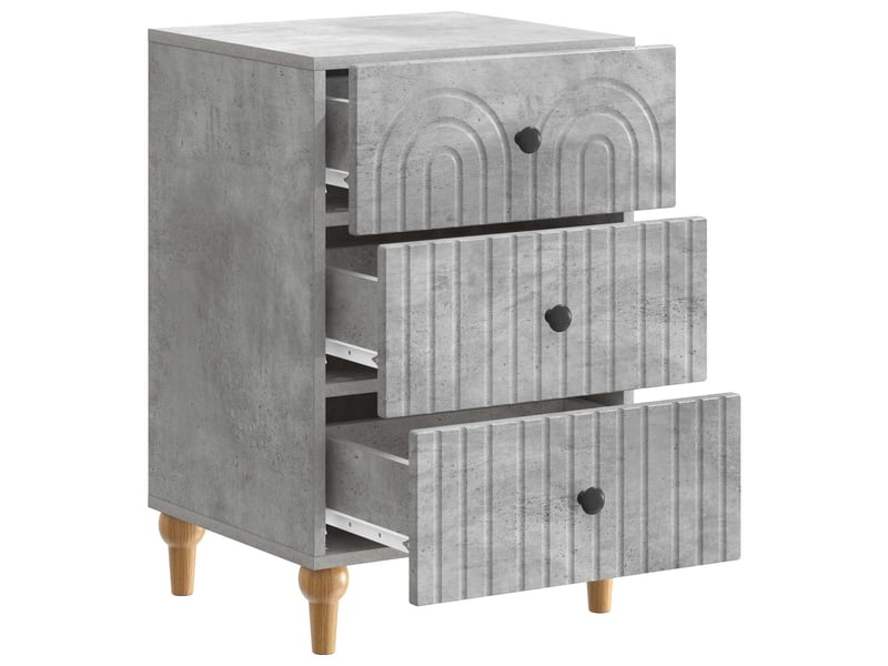  Table de chevet - cabinet de chevet - table de nuit gris béton 43 x 41 x 66,5 cm  - Conforama C
