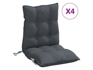 Lot de 4 coussins d'extérieur, coussins de chaise anthracite 100 x 50 x 7 cm cf56406