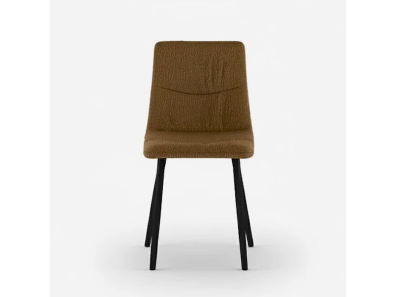  Lot de 4 chaises rembourrées en tissu facile à nettoyer daisy - marron  - Conforama D