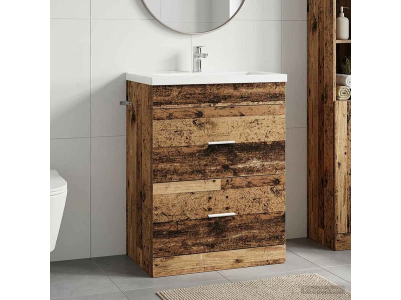  Meuble sous lavabo de salle de bain, commode bois ancien shl3360  - Conforama B