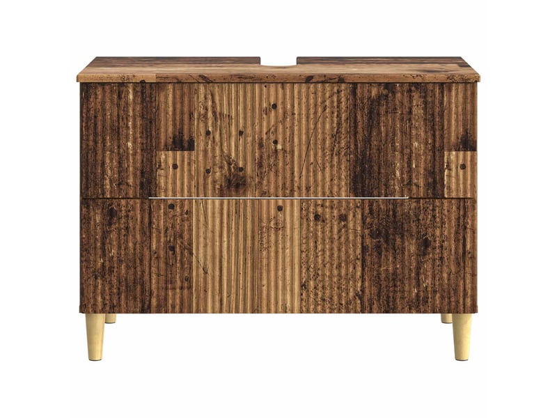  Meuble sous lavabo de salle de bain arnhem bois ancien cf64818  - Conforama D