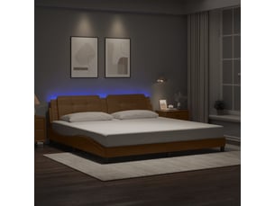 Lit 2 places 200x200 cm coloris marron