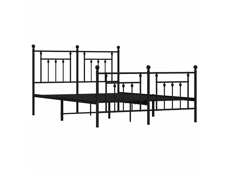  Lit double- lit adulte -  cadre de lit métal sans matelas avec pied de lit noir 150x200cm  - Conforama B