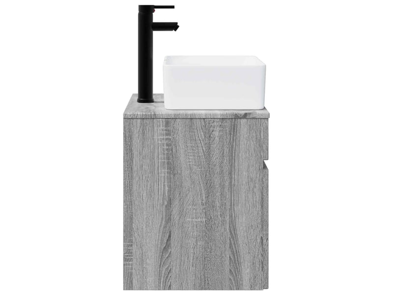  Meuble de lavabo mural, rangement salle de bain sonoma gris 49x41x63 cm shl7454  - Conforama C