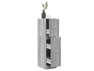 Meuble de rangement, armoire d'apothicaire gris béton 30x41x118 cm bois d'ingénierie