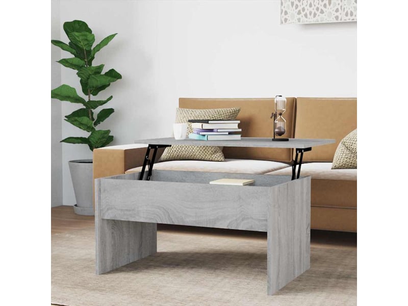  Table basse rectangulaire | table de salon sonoma gris 80x50,5x41,5 cm bois d'ingénierie  - Conforama B