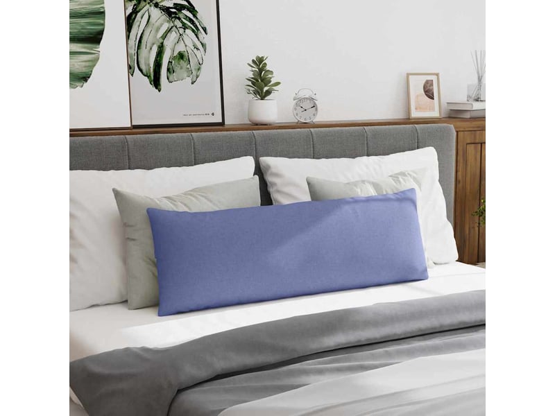  Lot de 2 coussins de canapé, coussins décoratifs tissu bleu denim 120 x 40 cm cf58783  - Conforama D