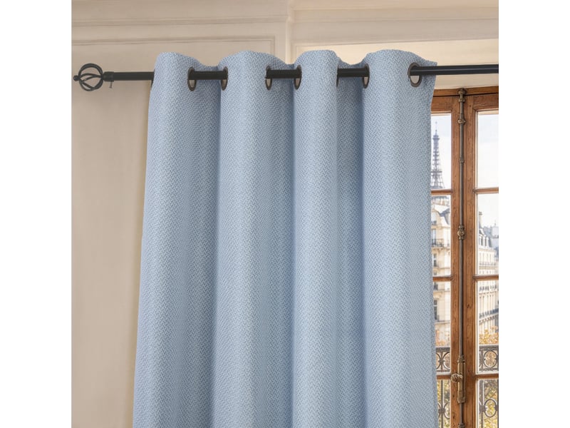  Lot de 2 rideaux à œillets 140 x 240 cm victoria fils teints jacquard  - Conforama D