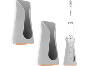 Lot de 2 supports muraux pour brosses à dents électriques, support de rangement pour brosses à dents électriques de salle de bain (gris)