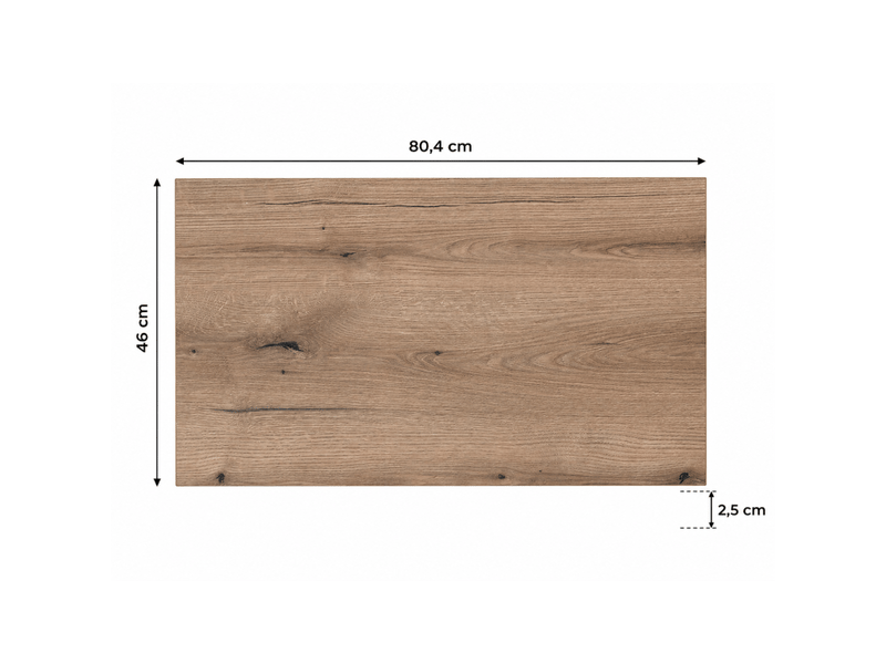 Plan pour vasque icon 80cm effet chêne coast evoke oak 80x46cm - Conforama C