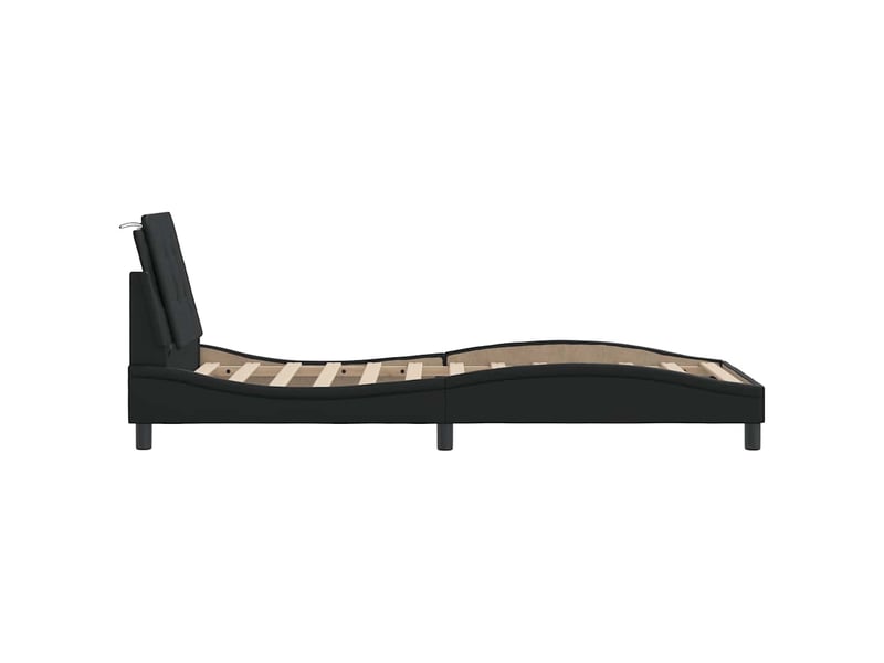  Lit simple- lit adulte -  cadre de lit sans matelas zadar noir 80x200 cm similicuir  - Conforama D