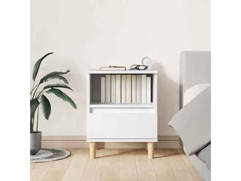  Lot de 2 tables de chevet - cabinet de chevet - table de nuit blanc 40x35x50 cm  - Conforama B