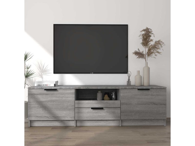  Meuble tv - banc tv - meuble de rangement sonoma gris 140x35x40 cm bois d'ingénierie  - Conforama B