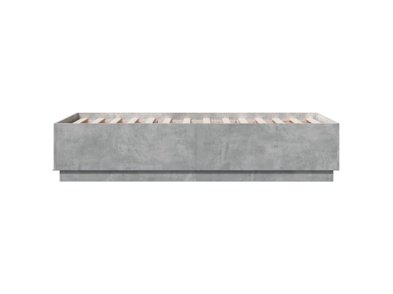  Lit simple- lit adulte -  cadre de lit sans matelas gris béton 90x190 cm  - Conforama D