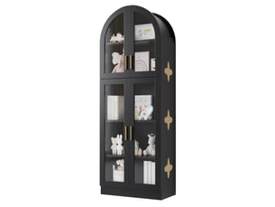 Vitrine coloris noir 5 étagère(s) <strong></strong> <strong>Fay Lum</strong> - 60 cmx165 cm