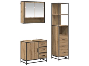 Ensemble de mobilier de salle de bain 3 pièces chêne artisanal cf64447