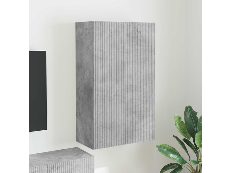  Meuble tv - banc tv - meuble de rangement mural 59,5 x 31 x 100 cm gris béton bois d'ingénierie  - Conforama B