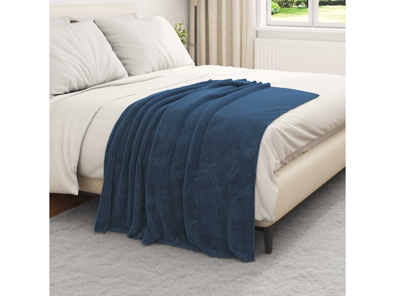Plaid canapé bleu marine 130x150 cm 0.51 kg polaire - Conforama C