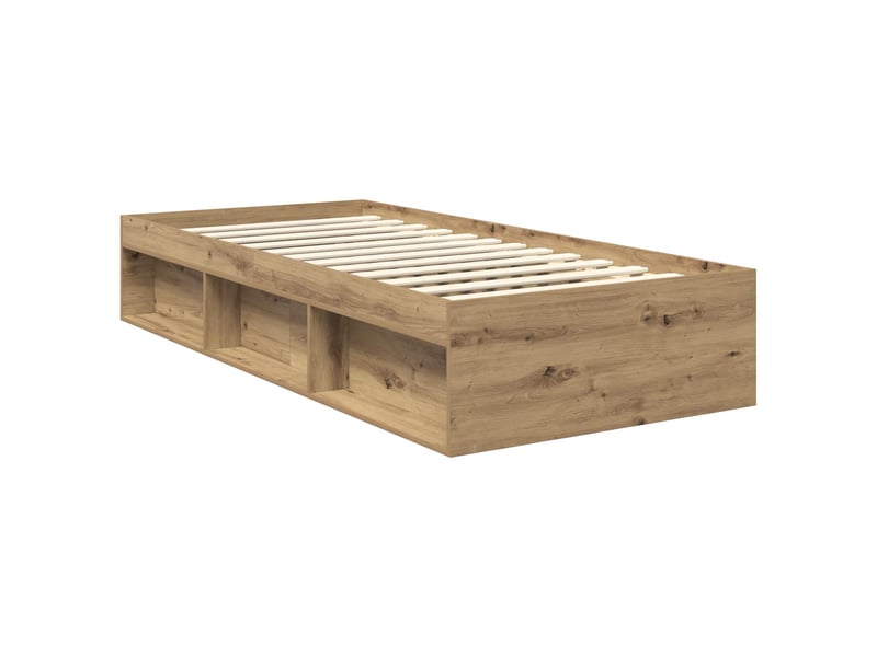 Lit simple- lit adulte -  cadre de lit chêne artisan 90 x 190 cm pin massif  - Conforama D