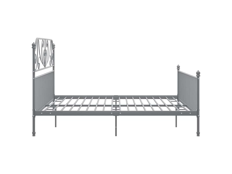  Lit adulte, lit double, cadre de lit sans matelas gris métal 200x200cm cf14569  - Conforama D