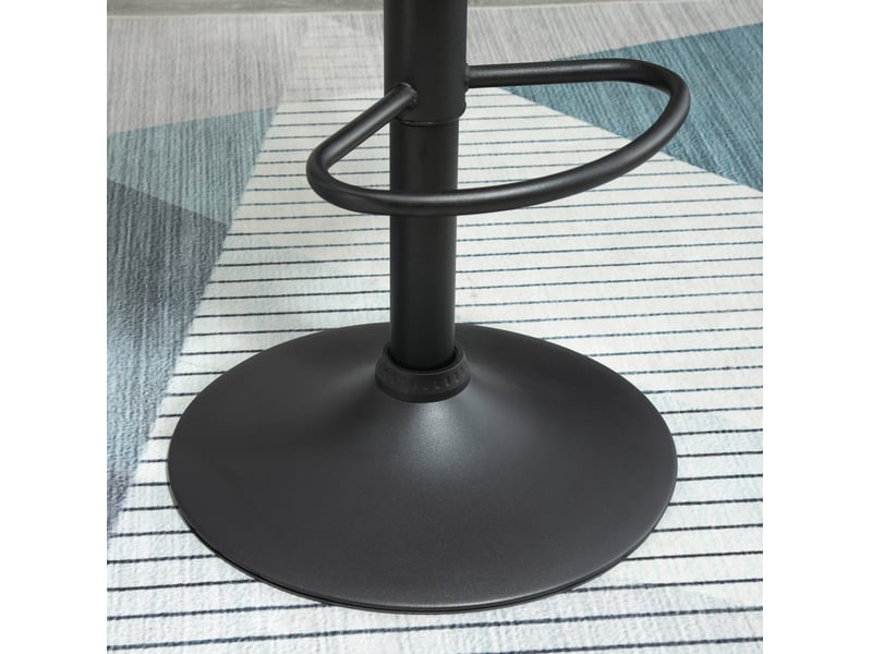  Tabouret de bar 2 pièces pivotant avec dossier réglable et repose-pieds, en polyester noir 46×48×104 cm  - Conforama E