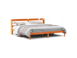 Lit 2 places 200x200 cm    coloris marron