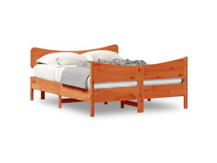 Lit 2 places 135x190 cm    coloris marron