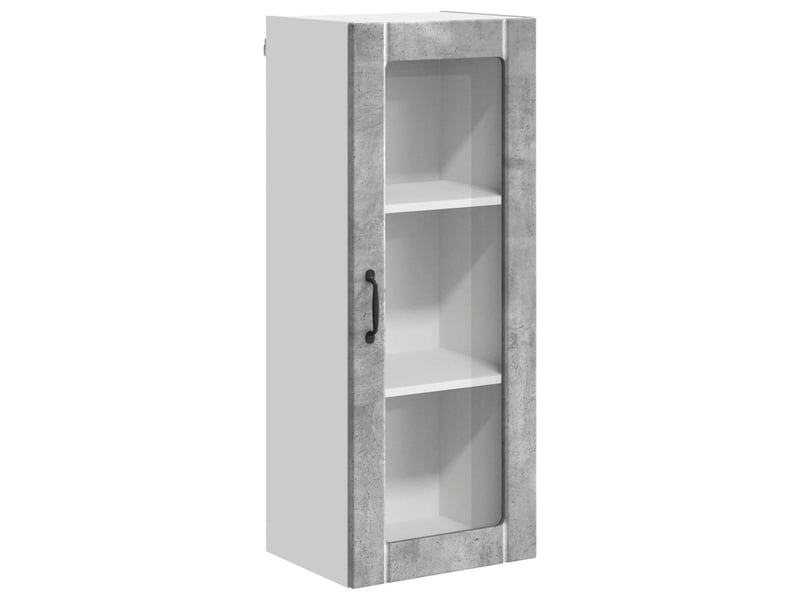  Meuble mural de cuisine, cabinet en verre mural gris béton 40x31x100cm shl2050  - Conforama A