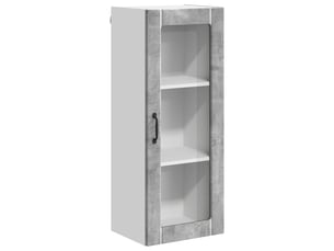 Meuble mural de cuisine, cabinet en verre mural gris béton 40x31x100cm shl2050