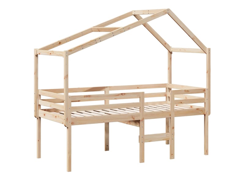  Lit simple- lit adulte -  lit haut sans matelas 90x190 cm bois de pin massif  - Conforama B