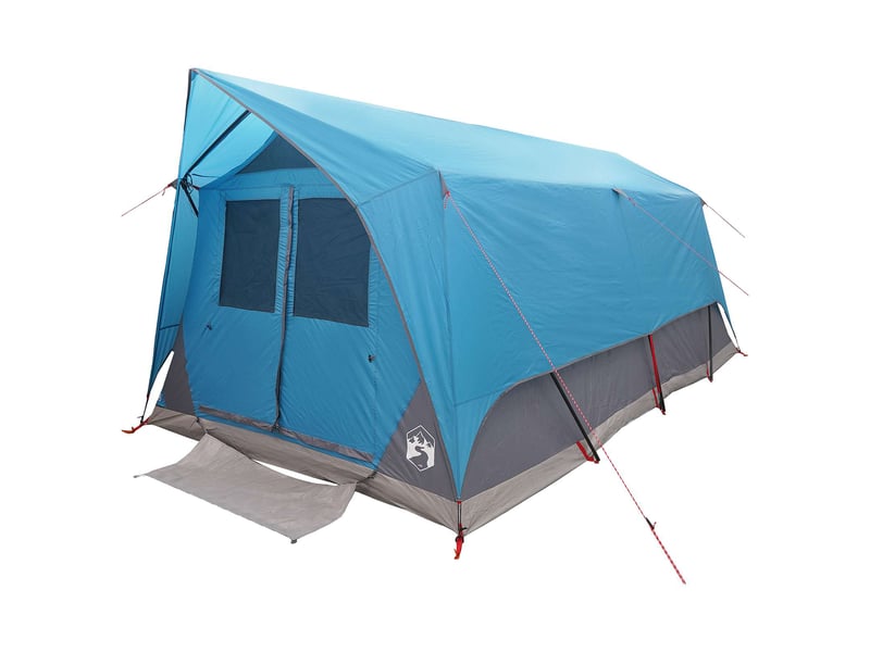 Tente tunnel, tente de camping 6 personne bleu polyester et acier - Conforama C