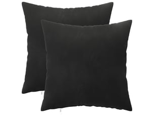 Lot de 2 coussins avec oreiller, coussins décoratifs heerlen noir velours cf50544