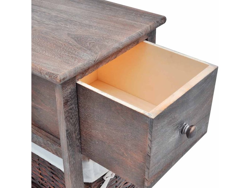  Lot de 2 table de chevet - cabinet de chevet - table de nuit bois marron  - Conforama D