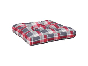 Coussin de palette, coussin de chaise, coussin de canapé motif à carreaux rouge 60x60x12 cm tissu cf55378