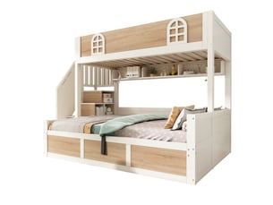 Lit superposé 90x140/200 cm <strong>OKMYHOME</strong>  <strong></strong> coloris bicolore
