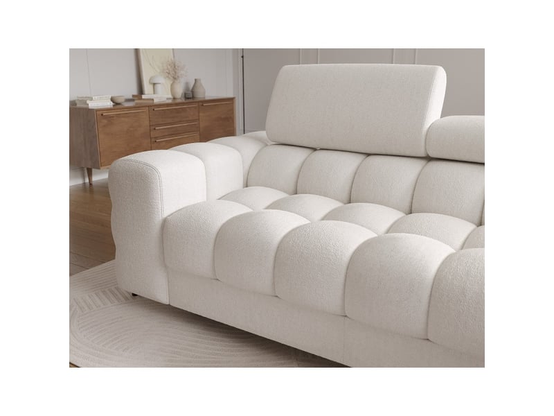  Canapé d'angle droit convertible blanc style épuré 285x99x181cm filtro  - Conforama D