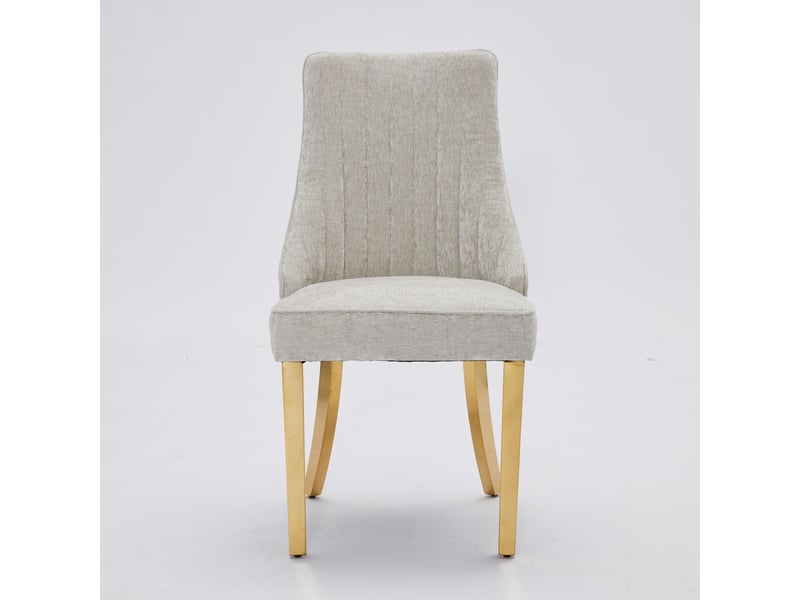  Lot de 2 chaises salle à manger en tissu chenille - piètement métal, design moderne et confort sur coforama  - Conforama A