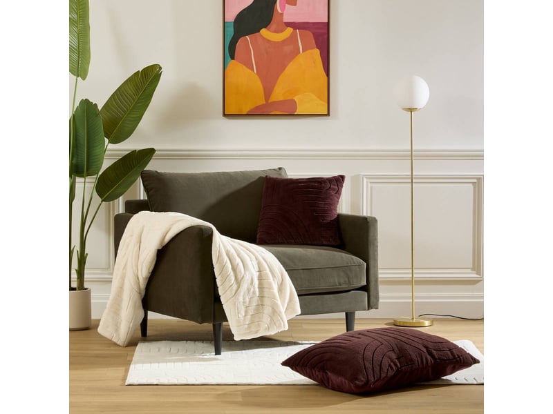  Coussin arka rectangulaire 50x80cm effet fausse fourrure marron ARKA - Conforama B