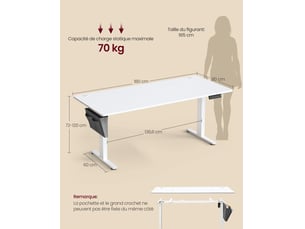 Bureau enfant HELLOSHOP 26 80 cm coloris beige