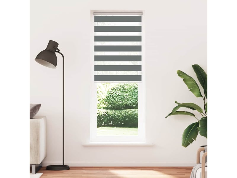  Store zèbre, store de fenêtre gris foncé largeur du tissu 70,9 cm polyester cf48622  - Conforama A