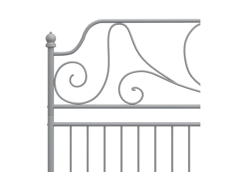  Lit adulte, lit double, cadre de lit sans matelas gris métal 200x200cm cf14569  - Conforama E