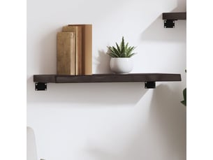 Étagère flottante, etagère murale, étagère suspendue marron foncé 60x20x4 cm bois chêne massif traité cf42400