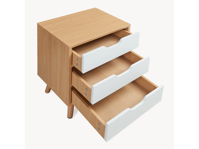Table de nuit bordkak 55 x 40 x 30 cm effet chêne blanc [en.casa]  - Conforama E