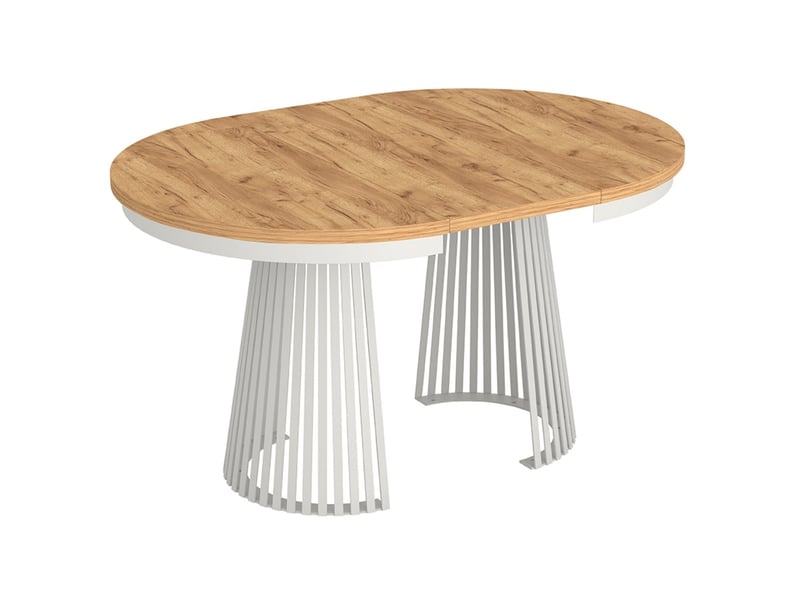  Selsey garda - table à manger ronde extensible - 100 cm - chêne craft doréblanc Garda - Conforama D